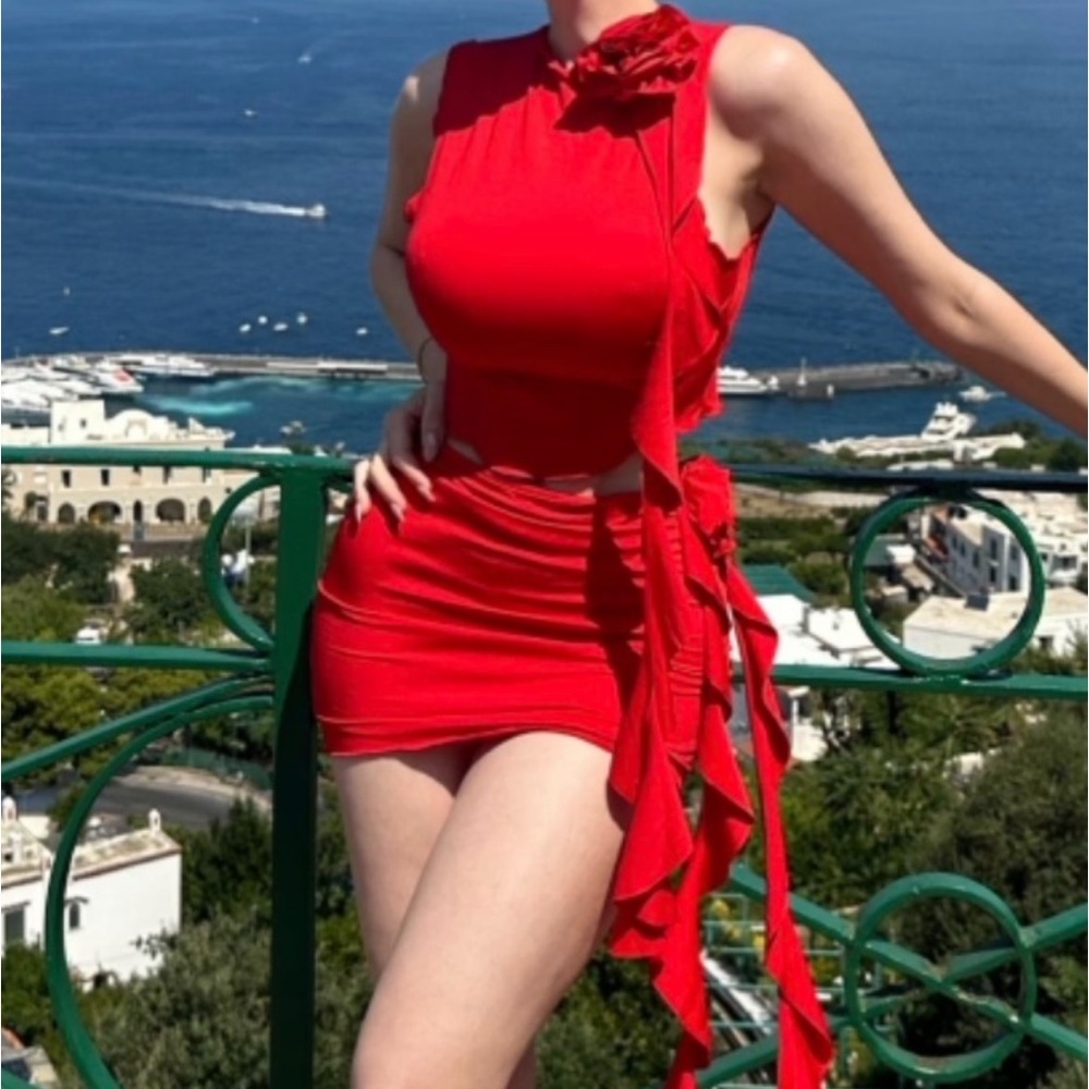 Beautiful Red Top and Dress. Brand New fits right to body